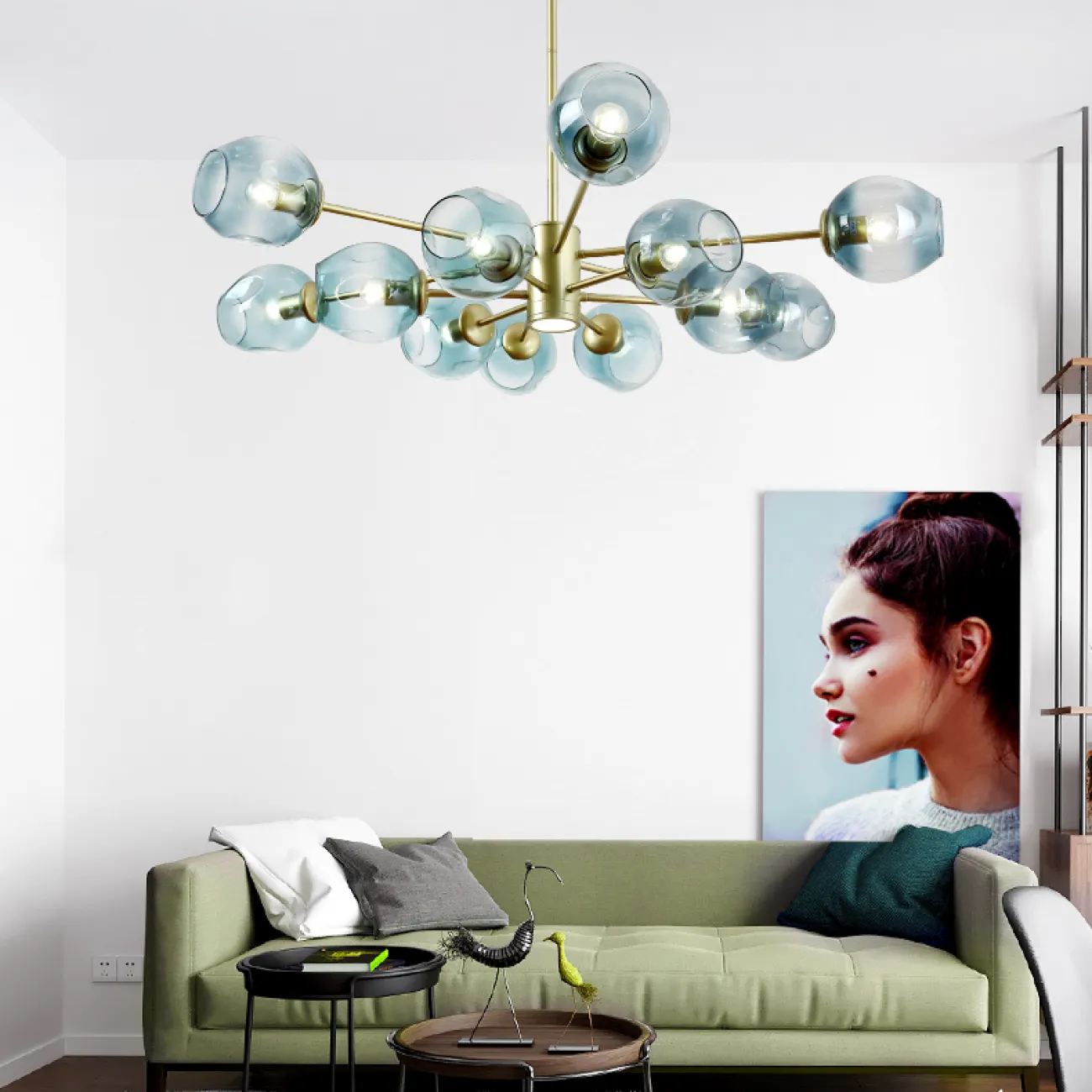Люстра на штанге MARINE D104 10 lamps Gold/Transparent от ImperiumLoft