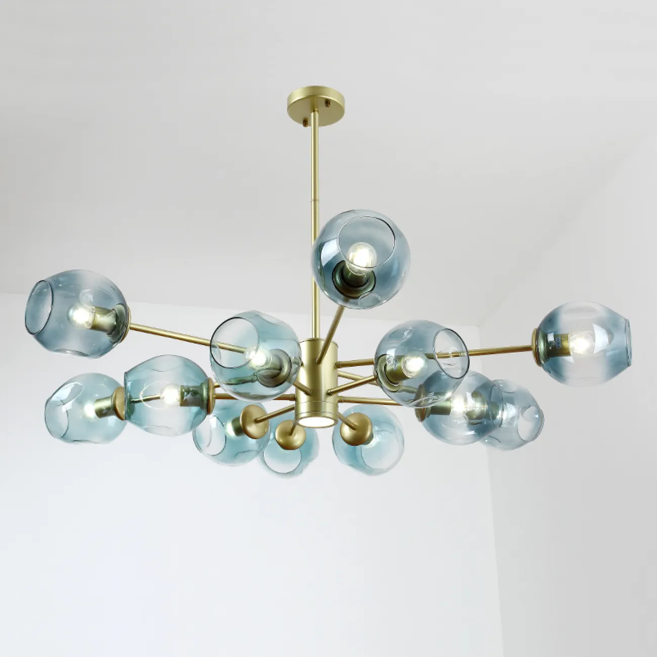 Люстра на штанге MARINE D104 10 lamps Gold/Transparent от ImperiumLoft