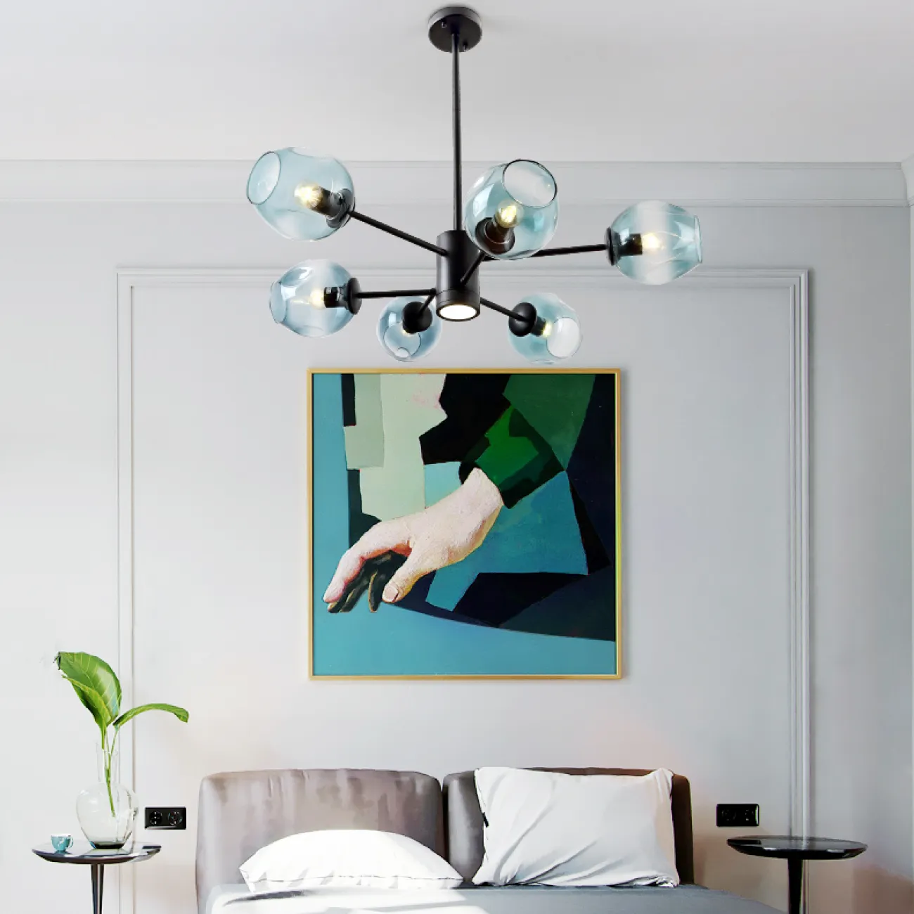 Люстра на штанге MARINE D104 10 lamps Gold/Transparent от ImperiumLoft