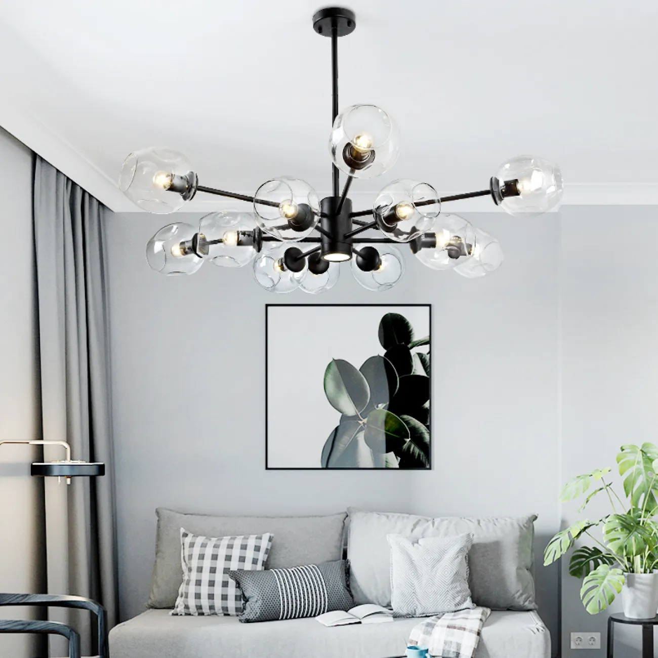 Люстра на штанге MARINE D104 10 lamps Gold/Transparent от ImperiumLoft