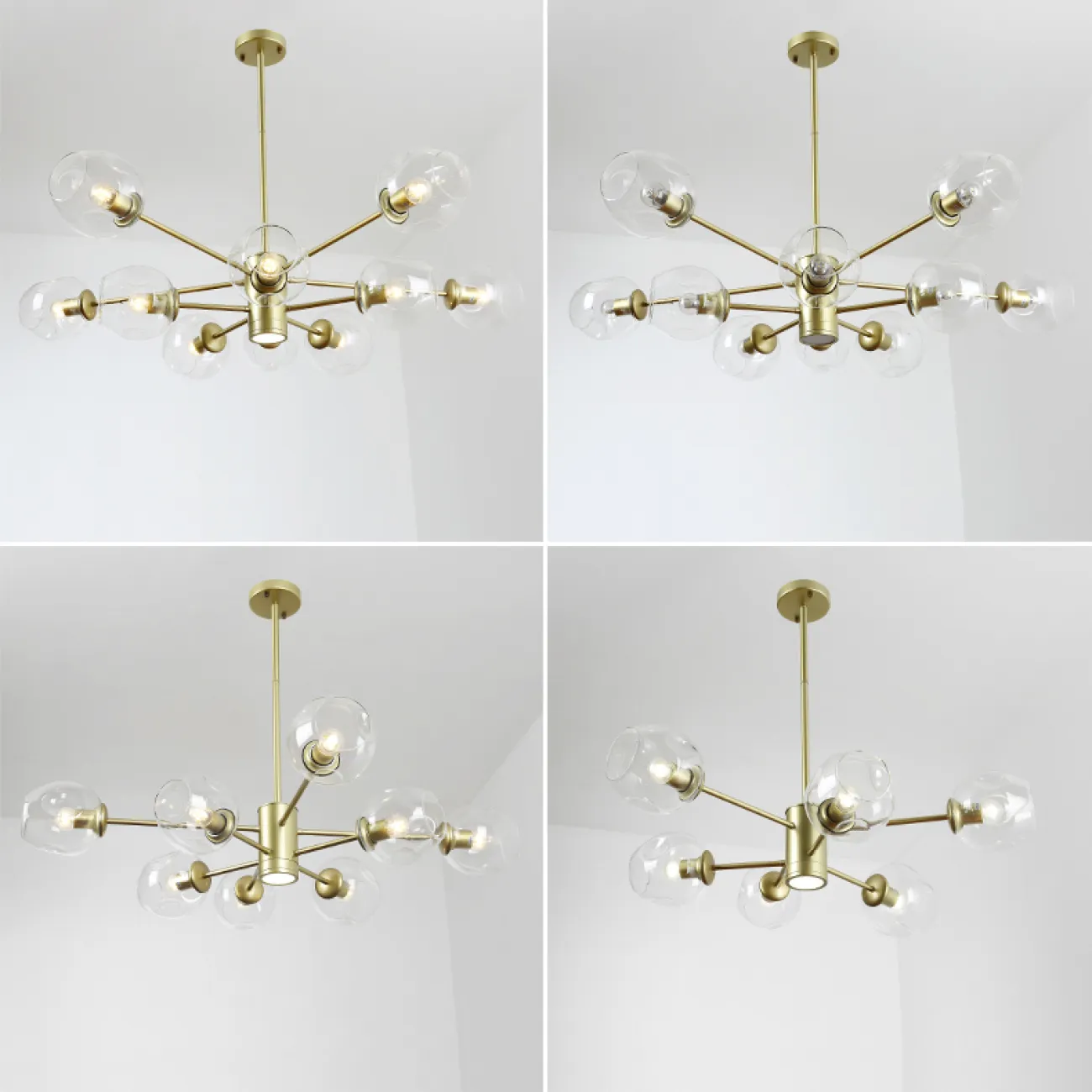 Люстра на штанге MARINE D104 10 lamps Gold/Transparent от ImperiumLoft