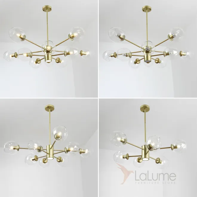 Люстра на штанге MARINE D104 10 lamps Gold/Transparent от ImperiumLoft