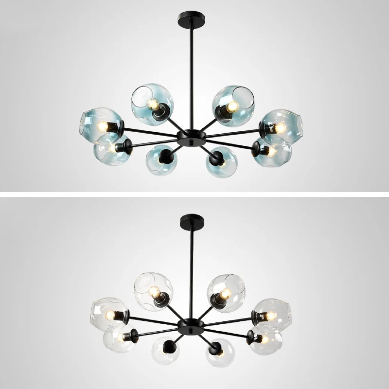 Люстра на штанге MARINE D104 10 lamps Gold/Transparent от ImperiumLoft