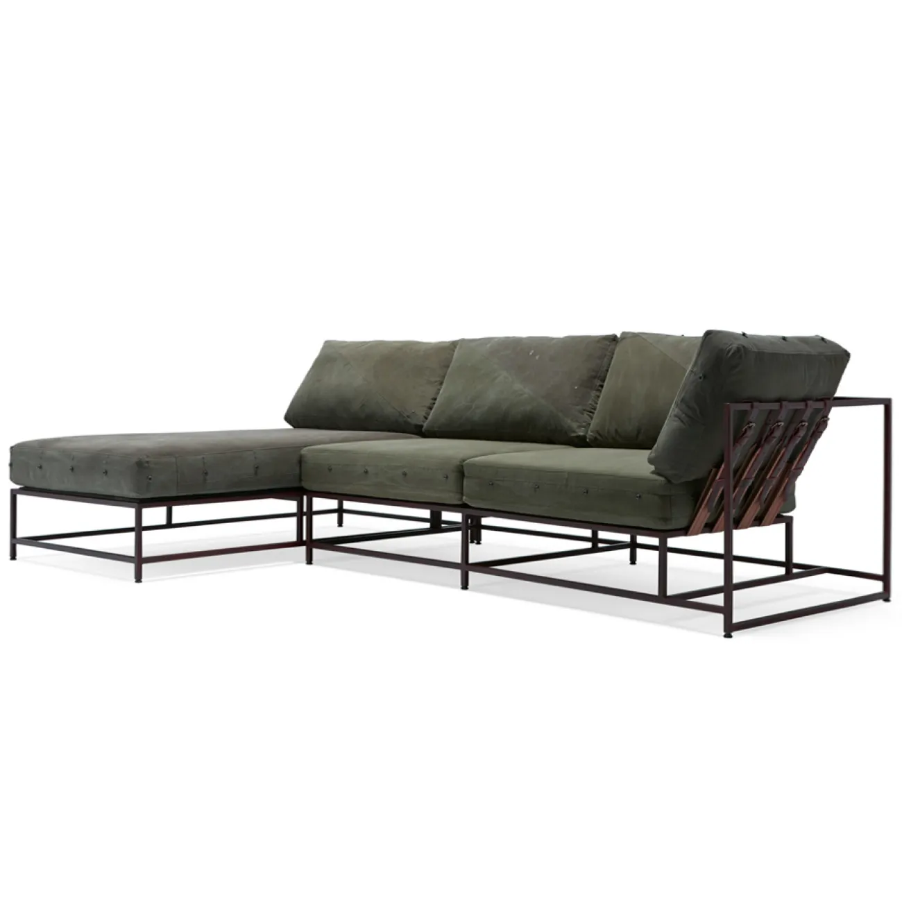 Угловой диван Olive Military Fabric Sectional sofa designed by Stephen Kenn and Simon Miller от LaLume