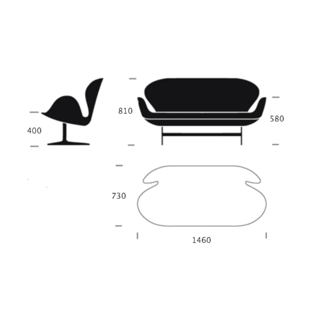 Диван Swan designed by Arne Jacobsen		 in 1958 от LaLume