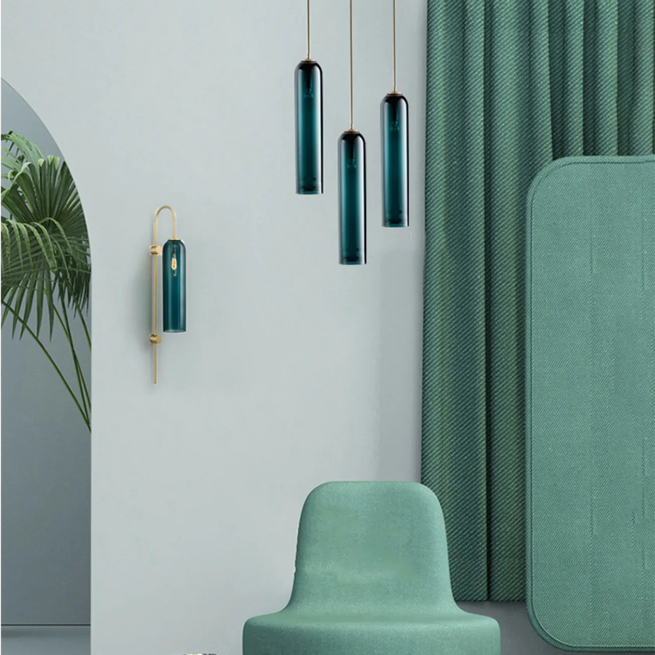 Подвесной светильник DELFY Blue Brass от ImperiumLoft