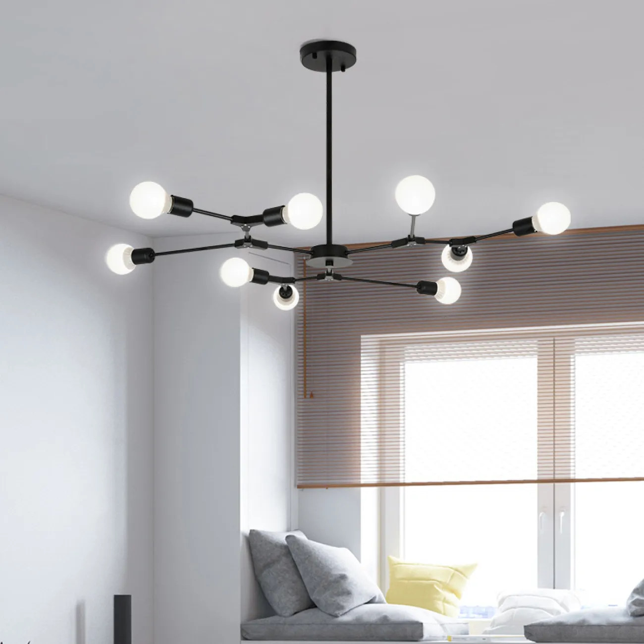 Люстра на штанге LATE D55 Black от ImperiumLoft