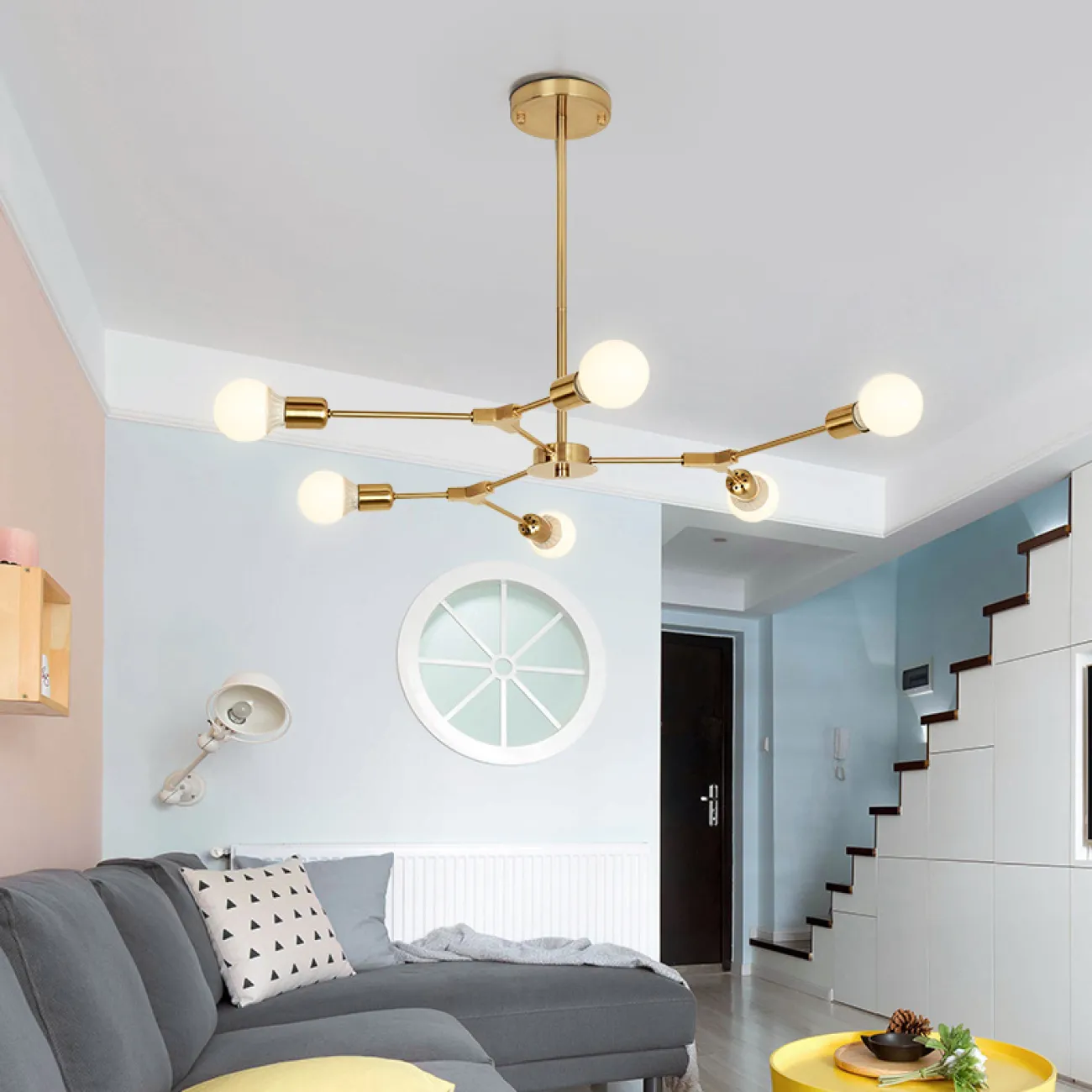 Люстра на штанге LATE D55 Black от ImperiumLoft