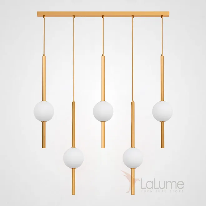 Готовая комбинация подвесных светодиодных светильников с белыми шарообразными плафонами из стекла JENNA COMBO L80 Готовая комбинация подвесных светодиодных светильников с белыми шарообразными плафонами из стекла JENNA COMBO L80