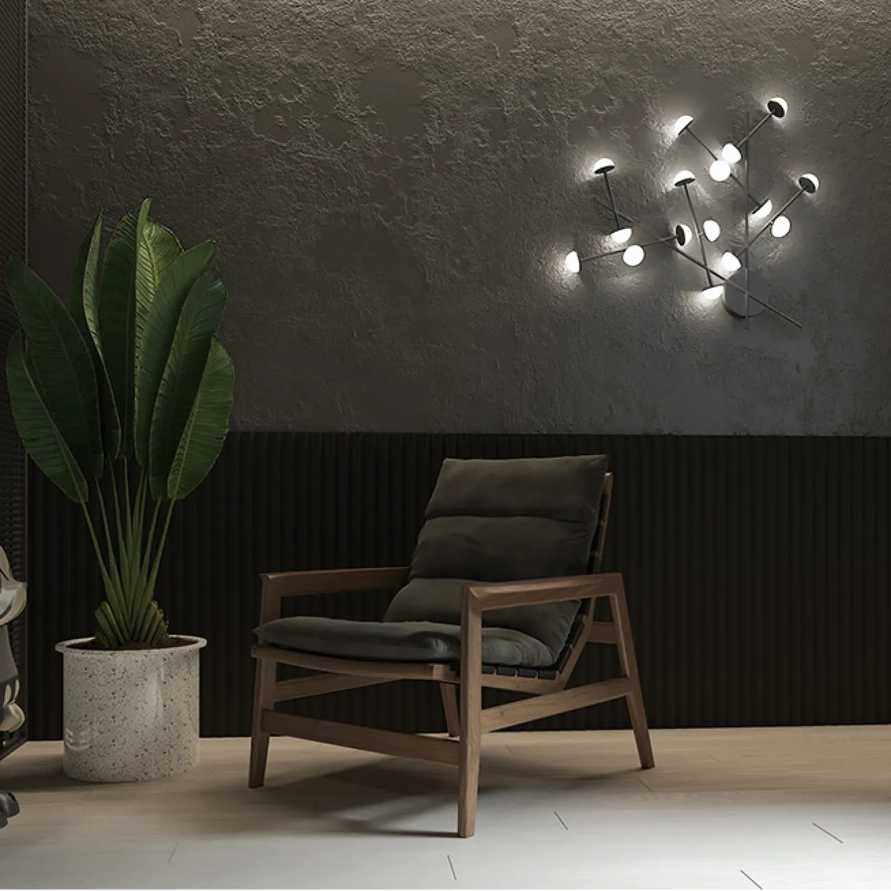 Настенный светильник HILVI WALL L48 Black от ImperiumLoft