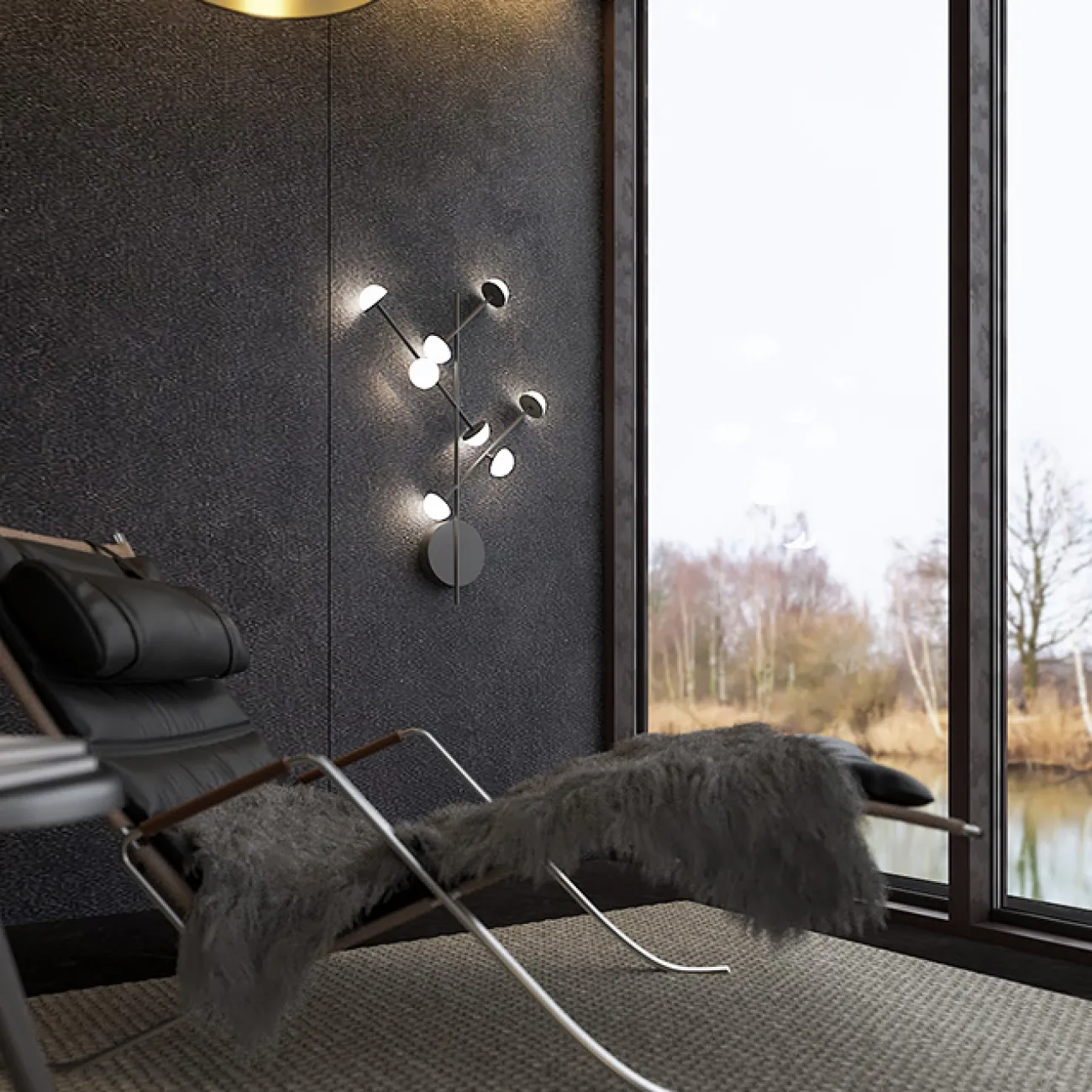 Настенный светильник HILVI WALL L48 Black от ImperiumLoft