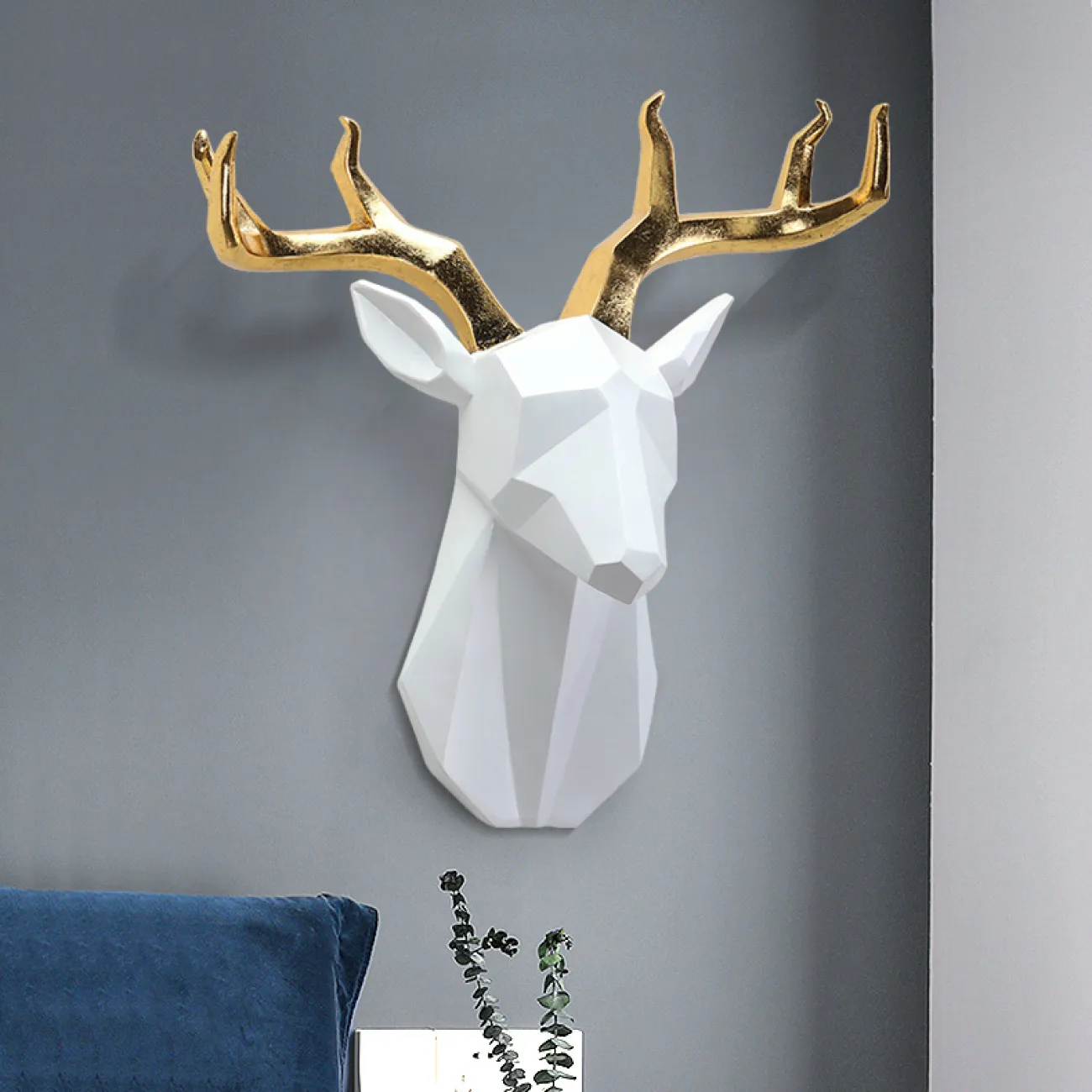 Дизайнерский настенный декор голова оленя LaLume-KKK00260 