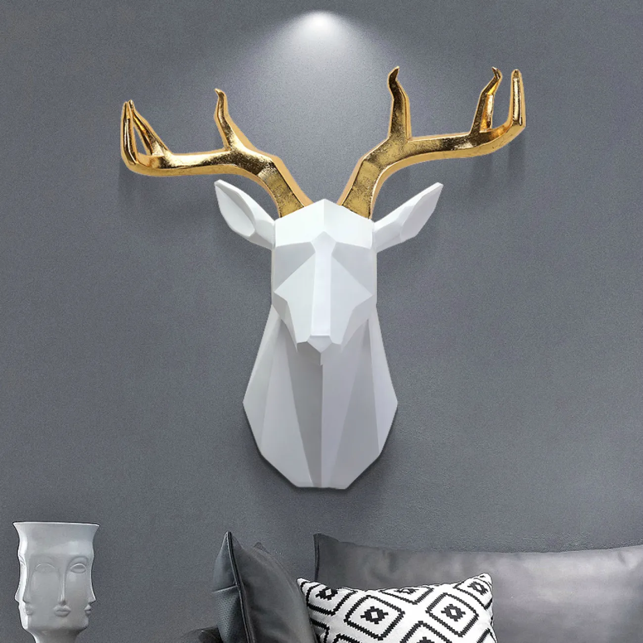 Дизайнерский настенный декор голова оленя LaLume-KKK00260 