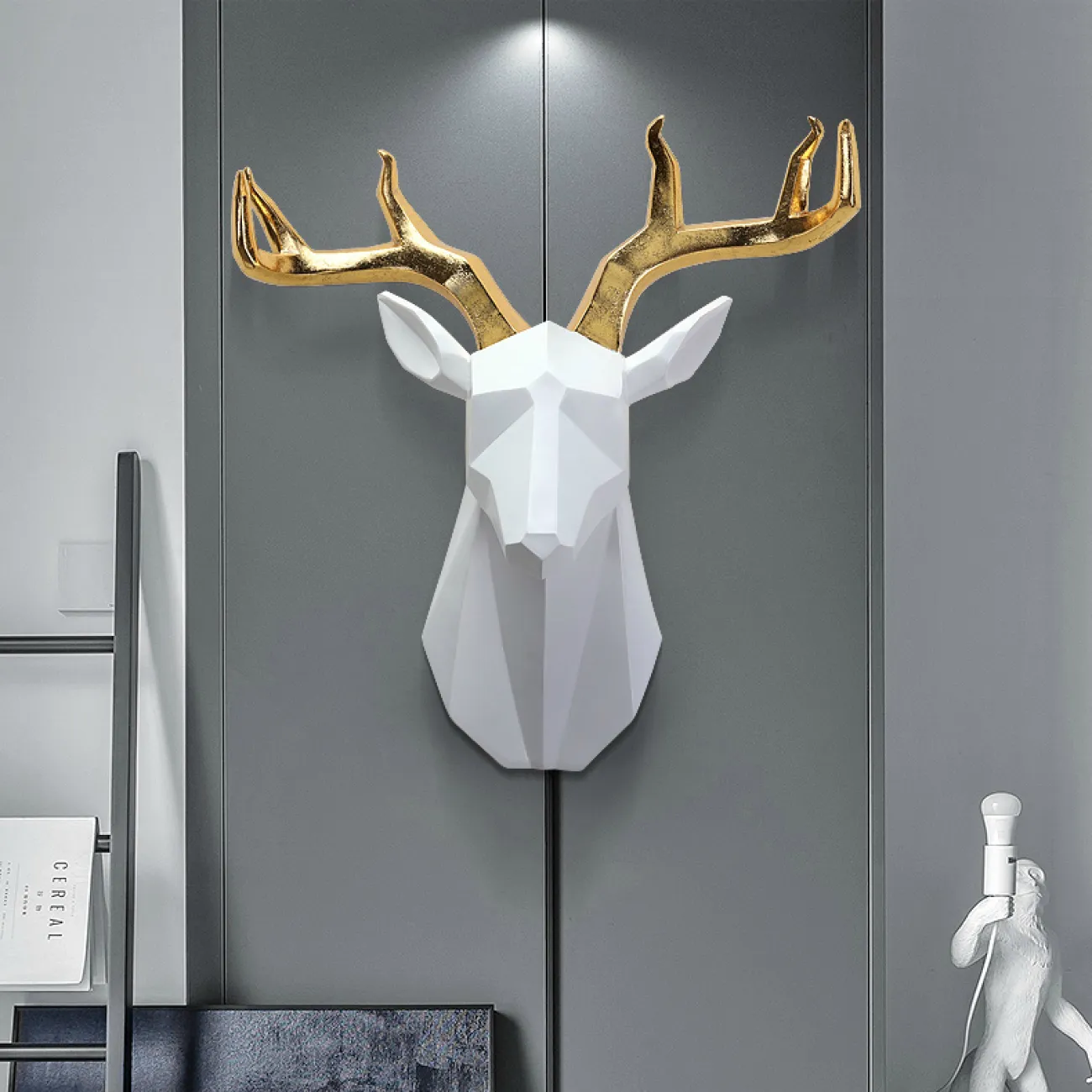 Дизайнерский настенный декор голова оленя LaLume-KKK00260 