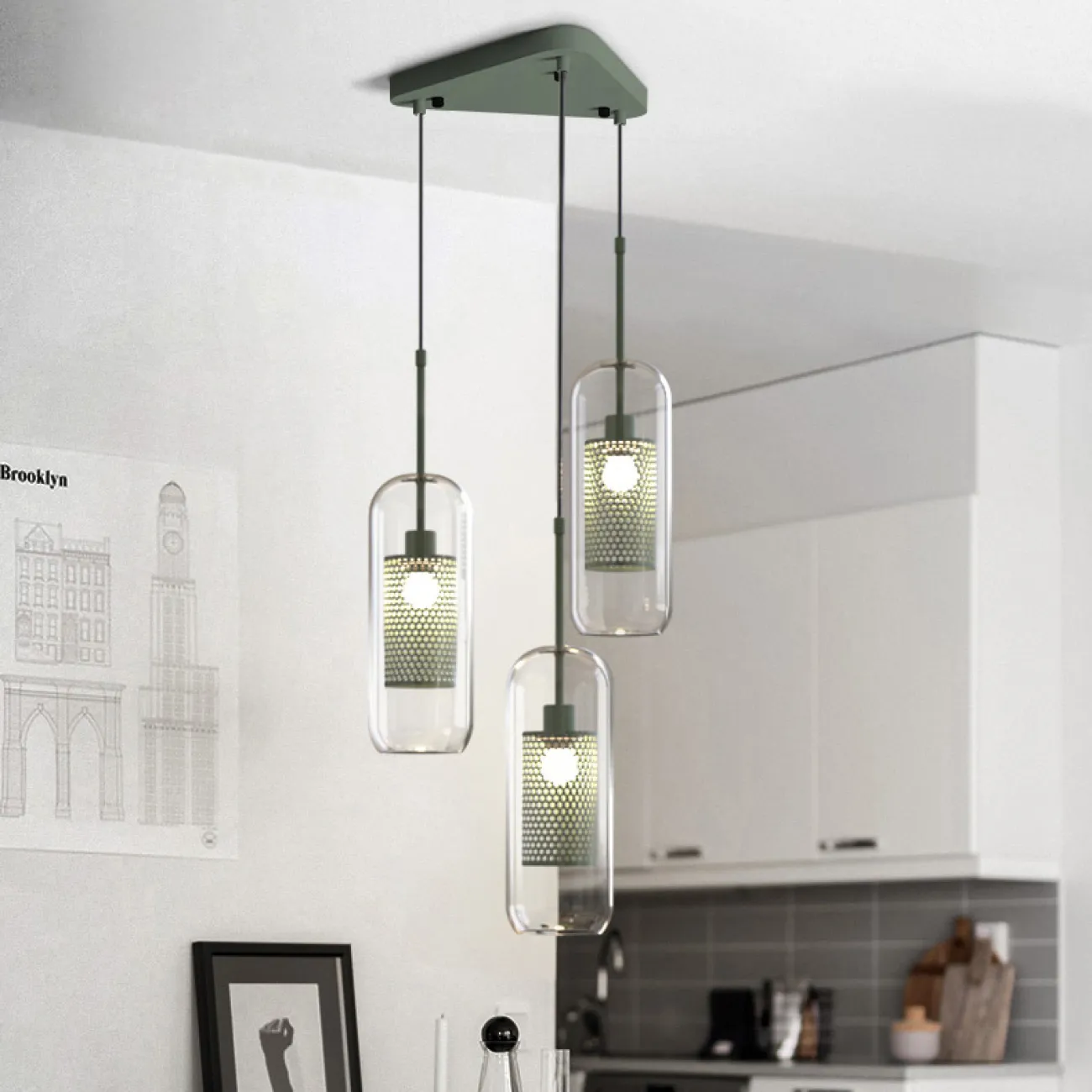 Подвесной светильник CATCH TRIO MATCHA от ImperiumLoft