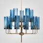 Люстра Hans-Agne Jakobsson Brass & Blue Glass Tube Chandelier Hans-Agne Jakobsson in 1970 15 Синий от ImperiumLoft