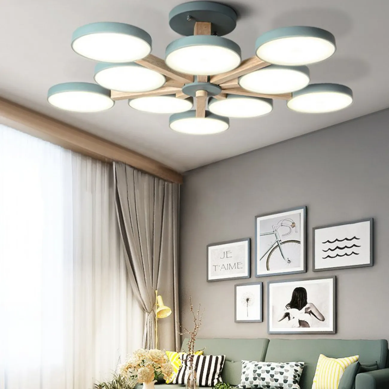 Потолочный светильник TURNA L6 Khaki от ImperiumLoft