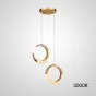 Готовая комбинация из двух подвесных светодиодных светильников в виде кольца и полукольца с рельефной поверхностью SONKE DUO C 3000К