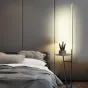 Серия напольных ламп в виде комбинации прямоугольной стойки с LED-подсветкой и предметной полочки из металла и мрамора RICARDA A Black