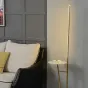 Серия напольных ламп в виде комбинации прямоугольной стойки с LED-подсветкой и предметной полочки из металла и мрамора RICARDA A Black
