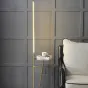 Серия напольных ламп в виде комбинации прямоугольной стойки с LED-подсветкой и предметной полочки из металла и мрамора RICARDA A Black