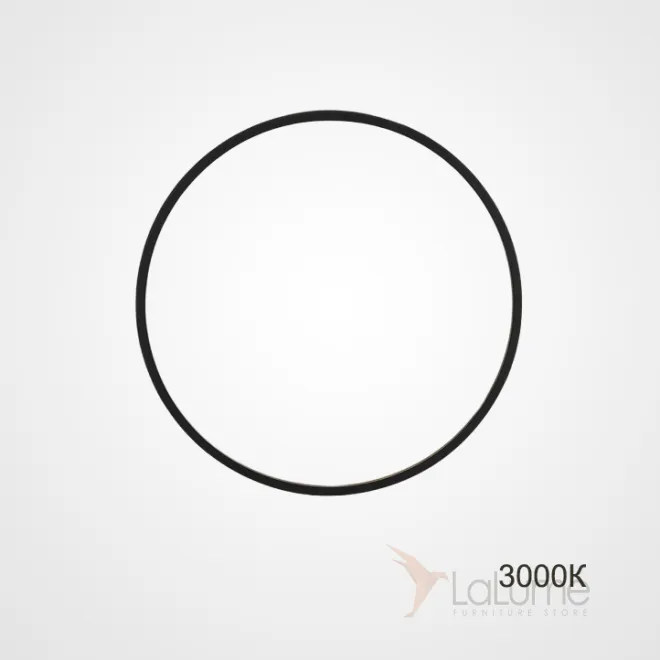 Серия настенных светильников в виде черных металлических колец разного диаметра с LED-подсветкой по контуру корпуса GUARD D50 3000К