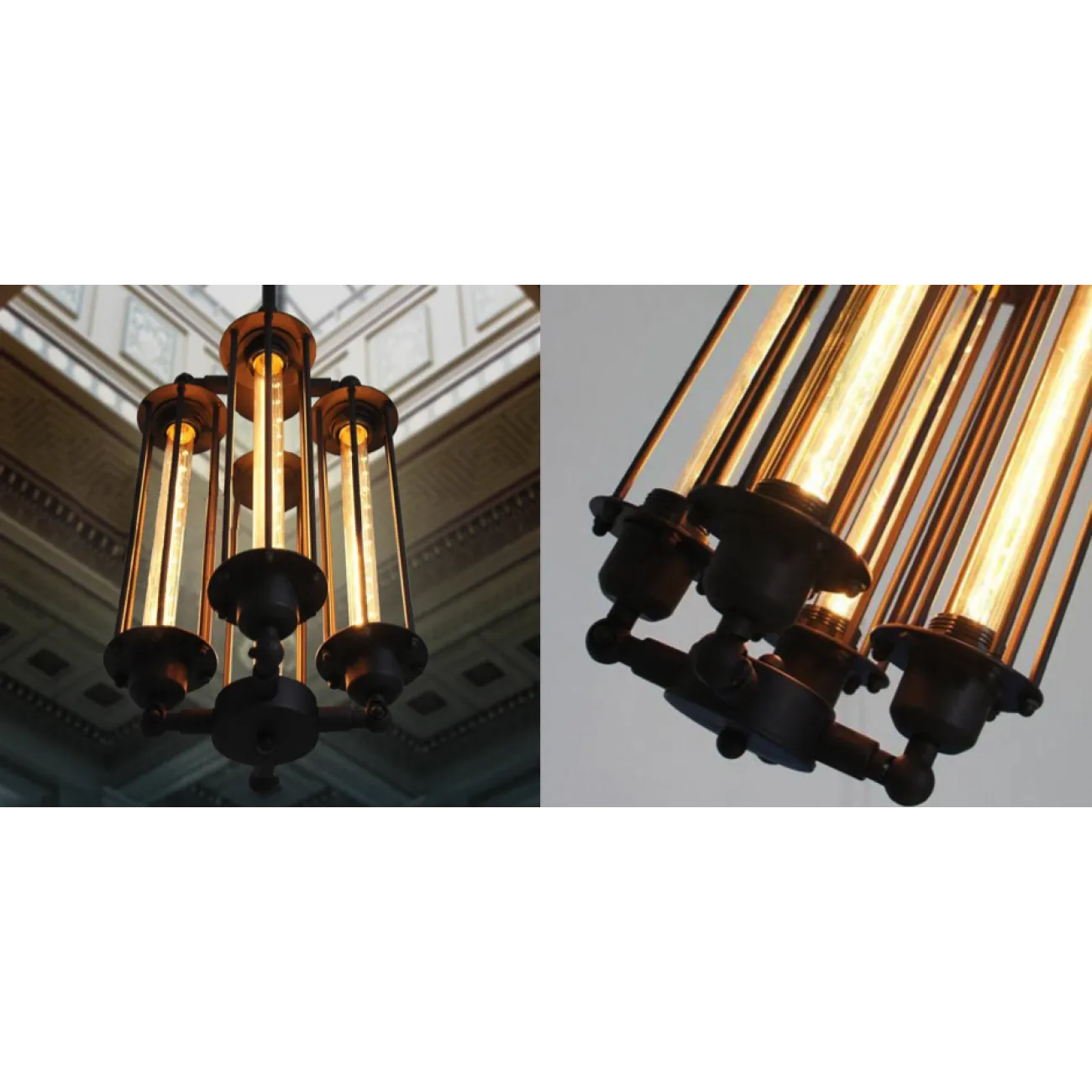 Подвесной светильник Loft Industrial Edison Cage Vertical Quatro от LaLume