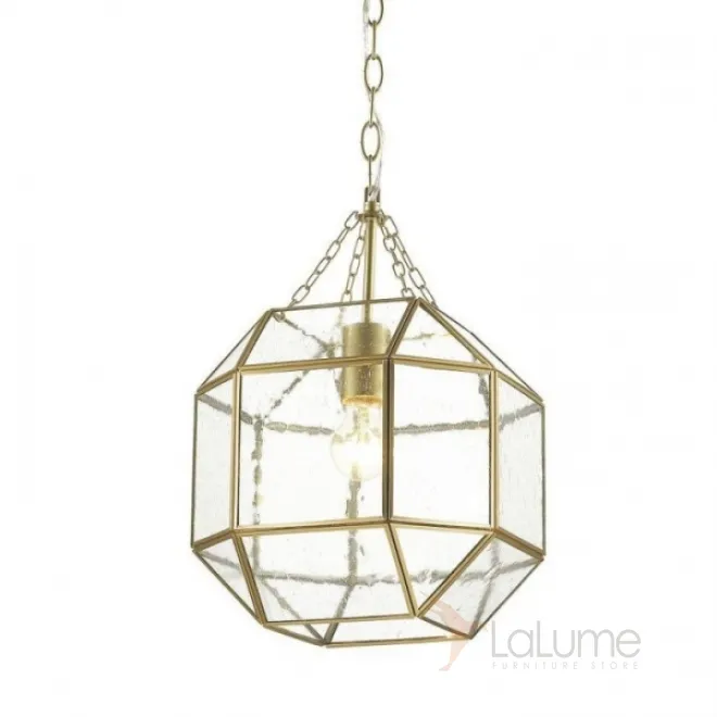Подвесной светильник Glass & Metal Cage Pendant Gold от LaLume