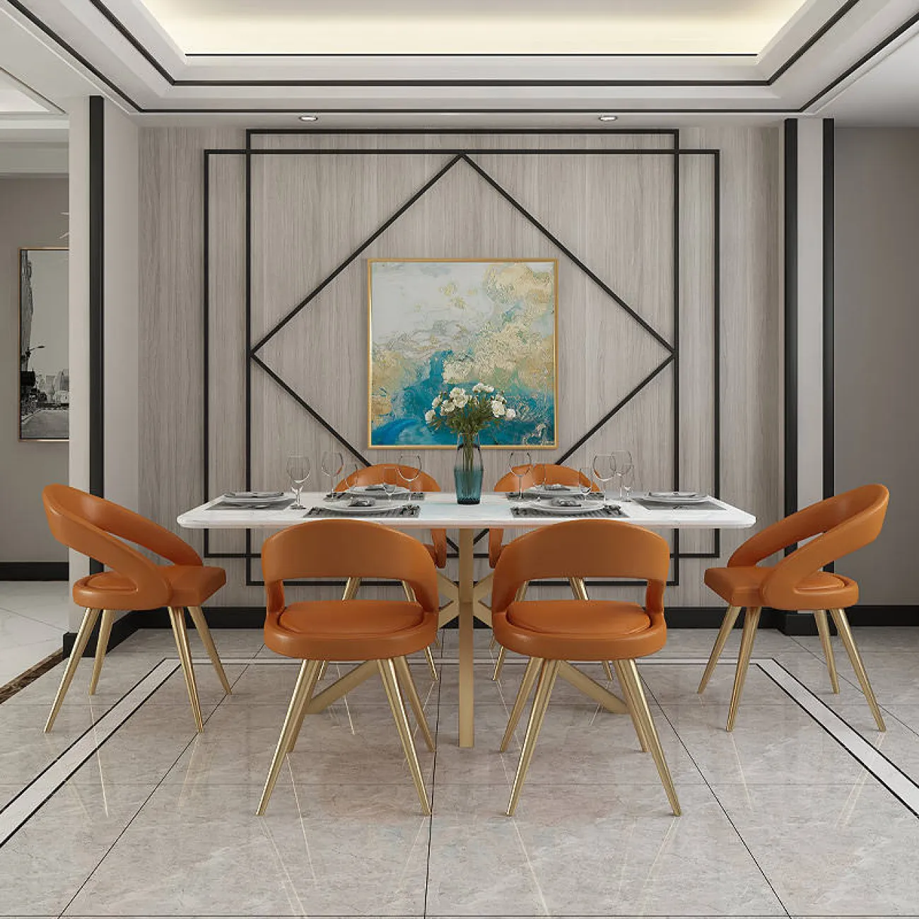 Дизайнерский обеденный стол - LaLume-AZ00399