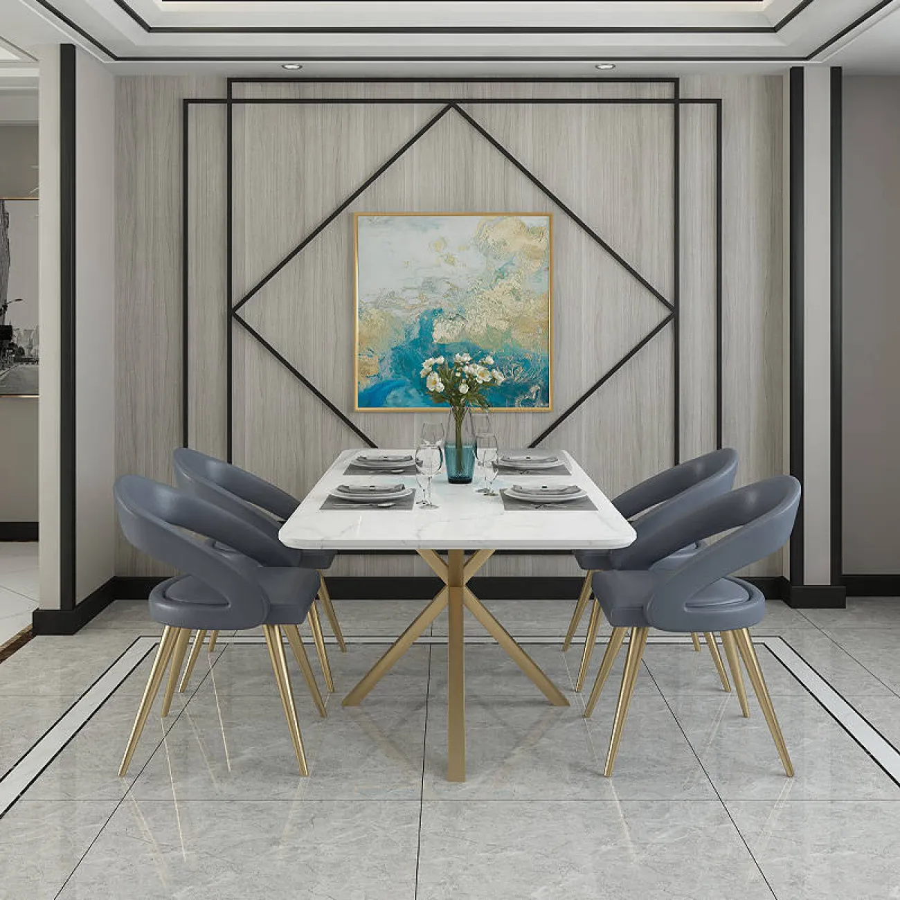 Дизайнерский обеденный стол - LaLume-AZ00399