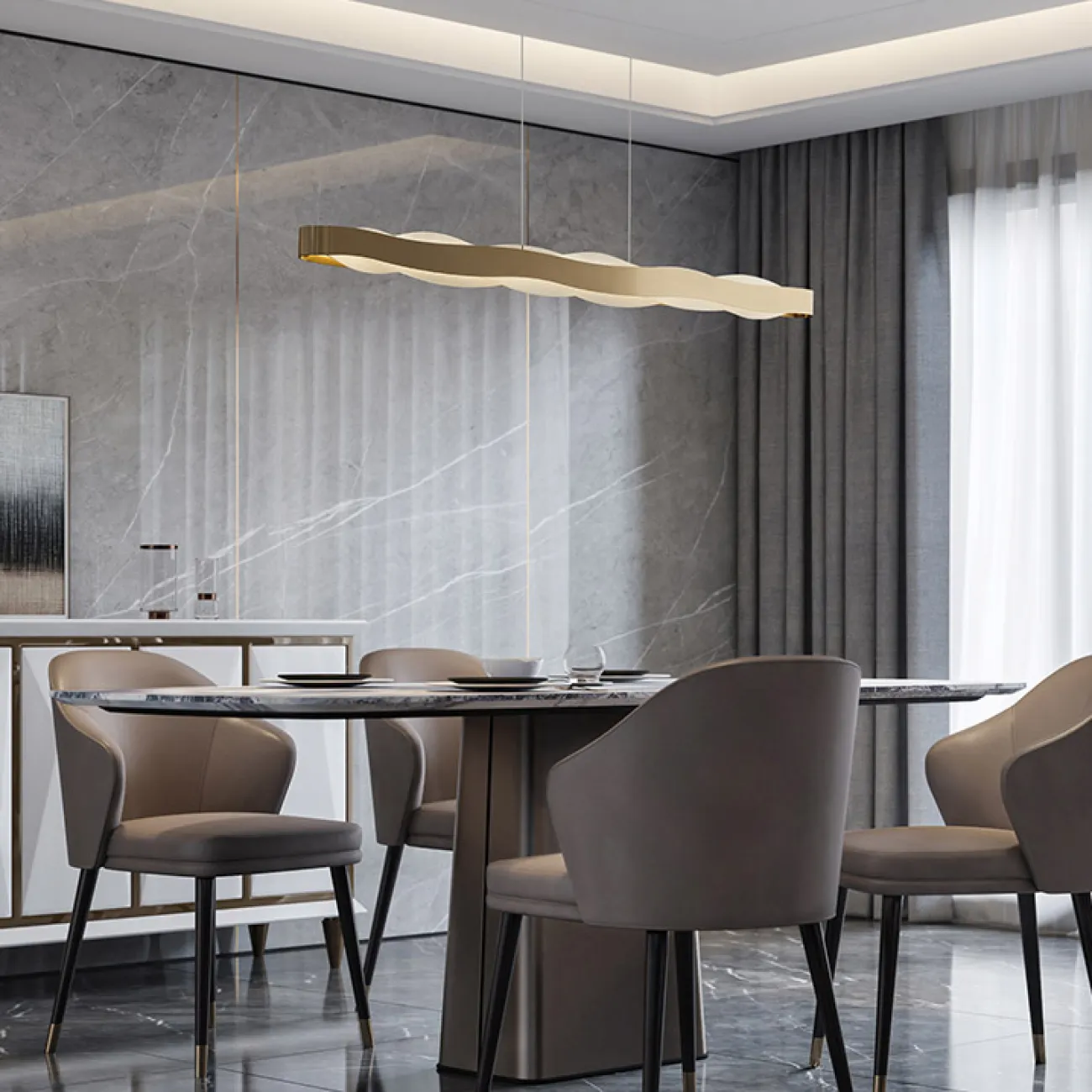 Подвесной светильник MALIKA LONG L120 Black от ImperiumLoft