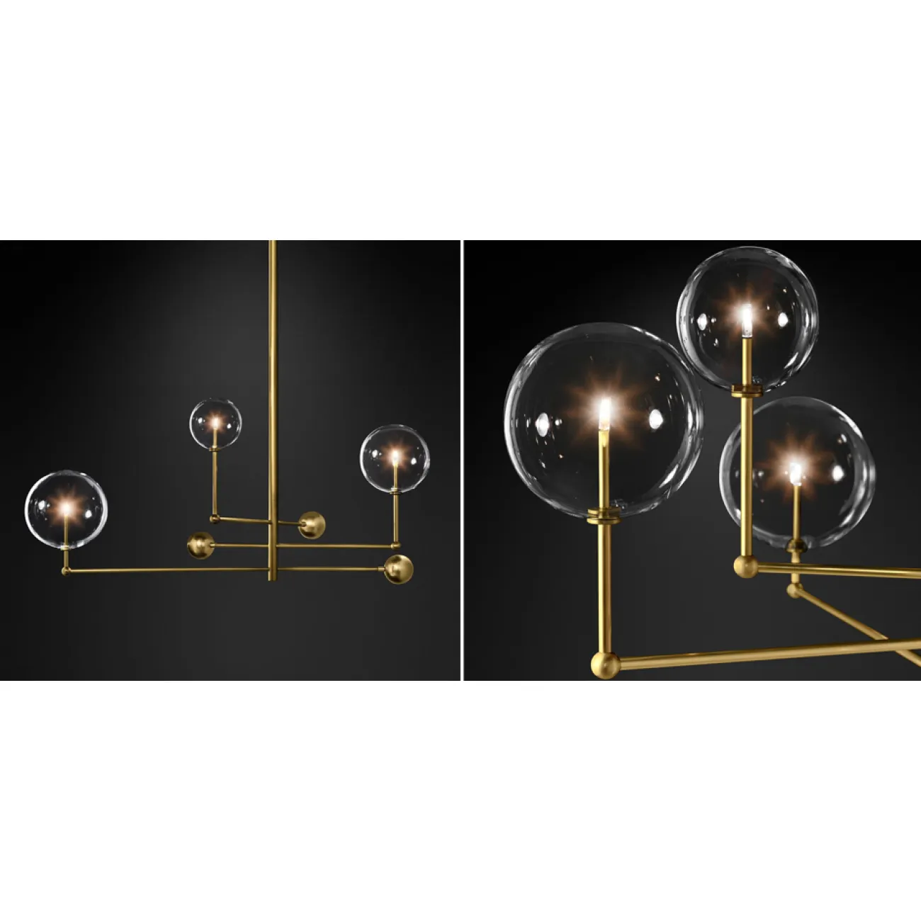 Подвесной светильник Globe Mobile 3 brass от LaLume Подвесной светильник Globe Mobile 3 brass от LaLume