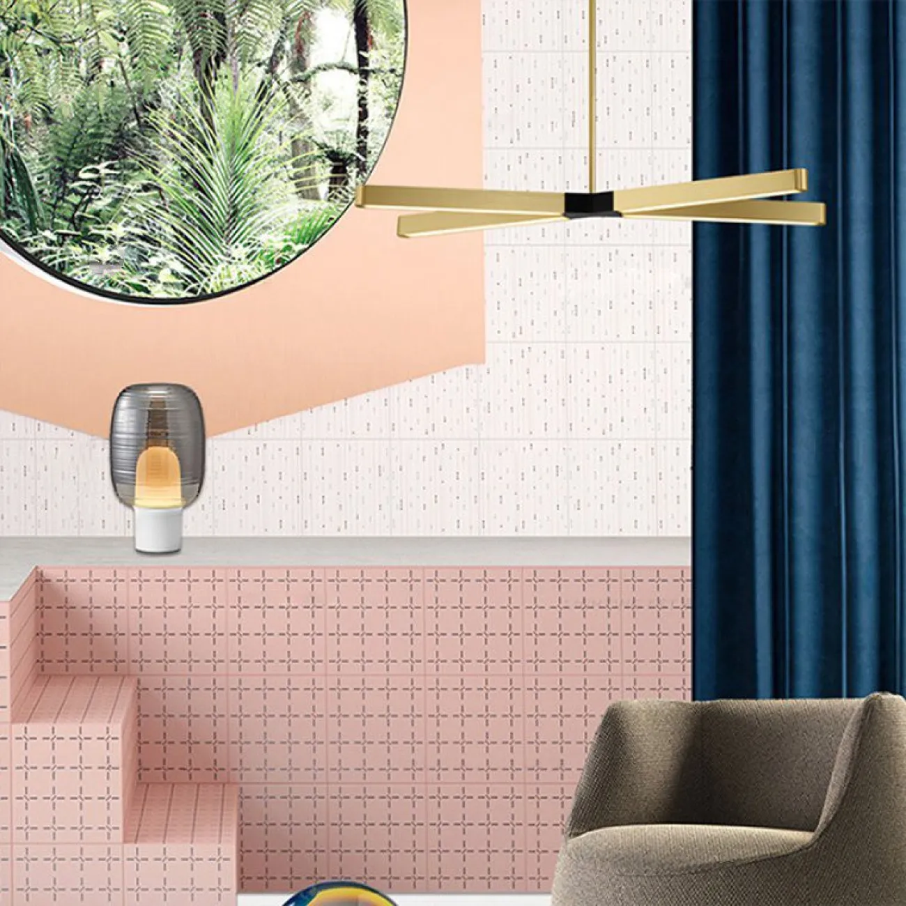 Подвесная люстра CROSS A Золото от ImperiumLoft