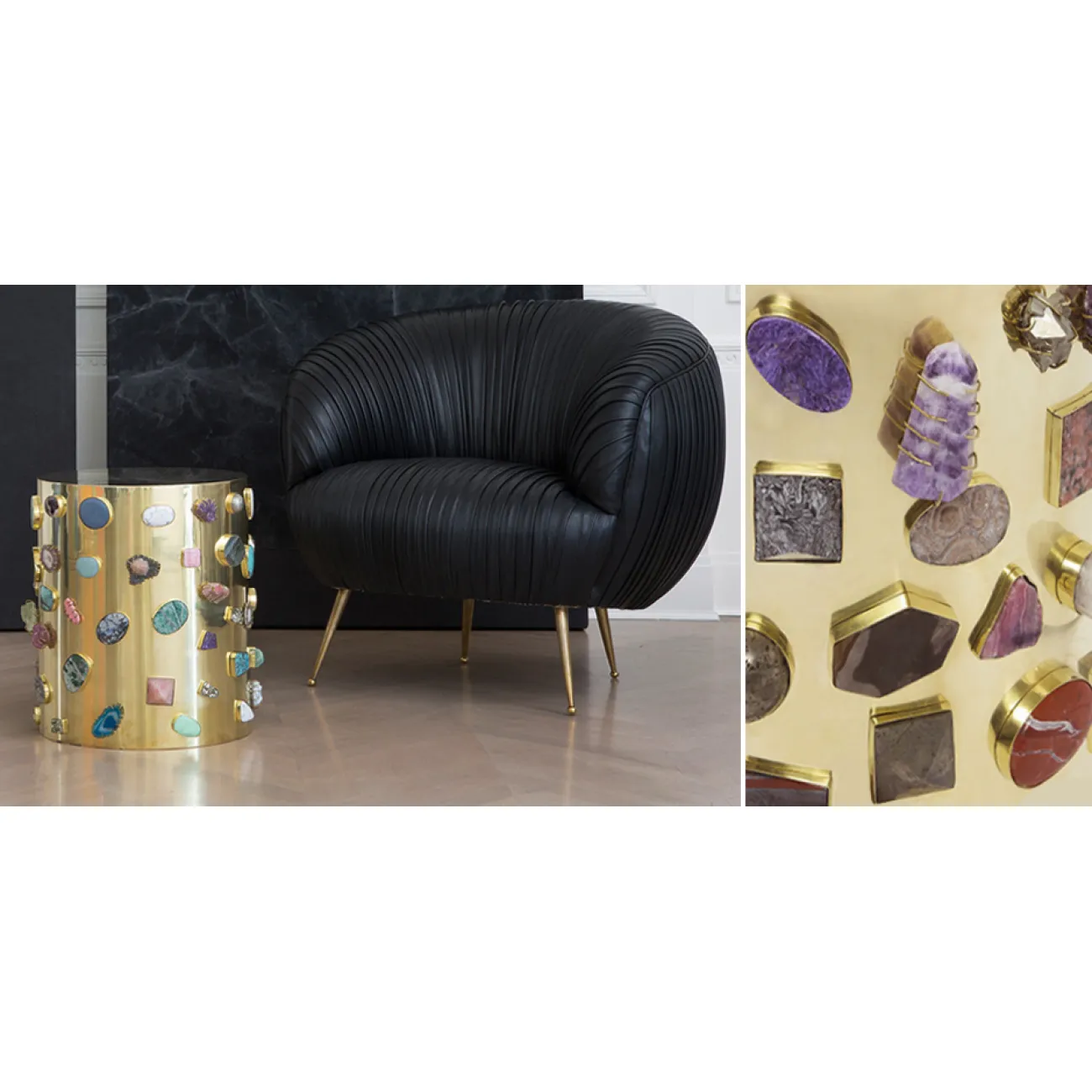 Табурет с полудрагоценными камнями Kelly Wearstler BEJEWELED STOOL designed by Kelly Wearstler от LaLume