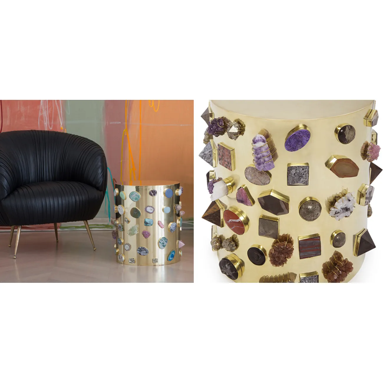 Табурет с полудрагоценными камнями Kelly Wearstler BEJEWELED STOOL designed by Kelly Wearstler от LaLume