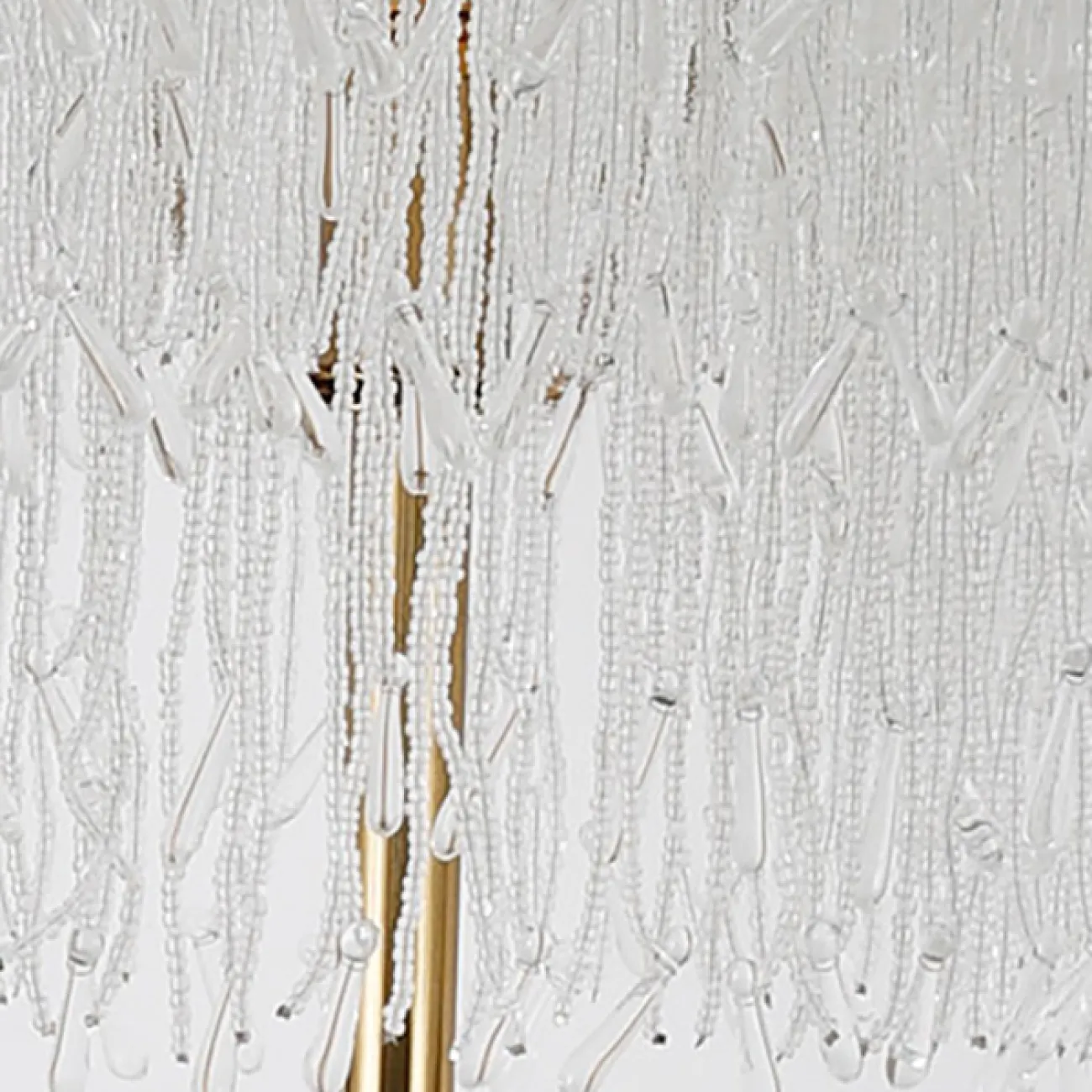 Напольный светильник с двухъярусным абажуром из подвесок, собранных из круглых и каплевидных хрустальных бусин LABEL FL Напольный светильник с двухъярусным абажуром из подвесок, собранных из круглых и каплевидных хрустальных бусин LABEL FL