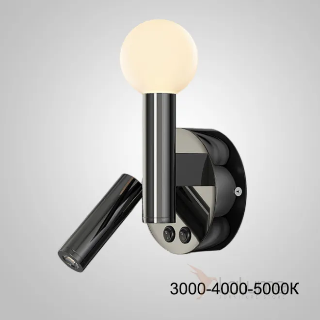 Серия настенных светодиодных светильников с цилиндрическим корпусом и дополнительным вращающимся спотом FEDDE B WALL C Трехцветный свет