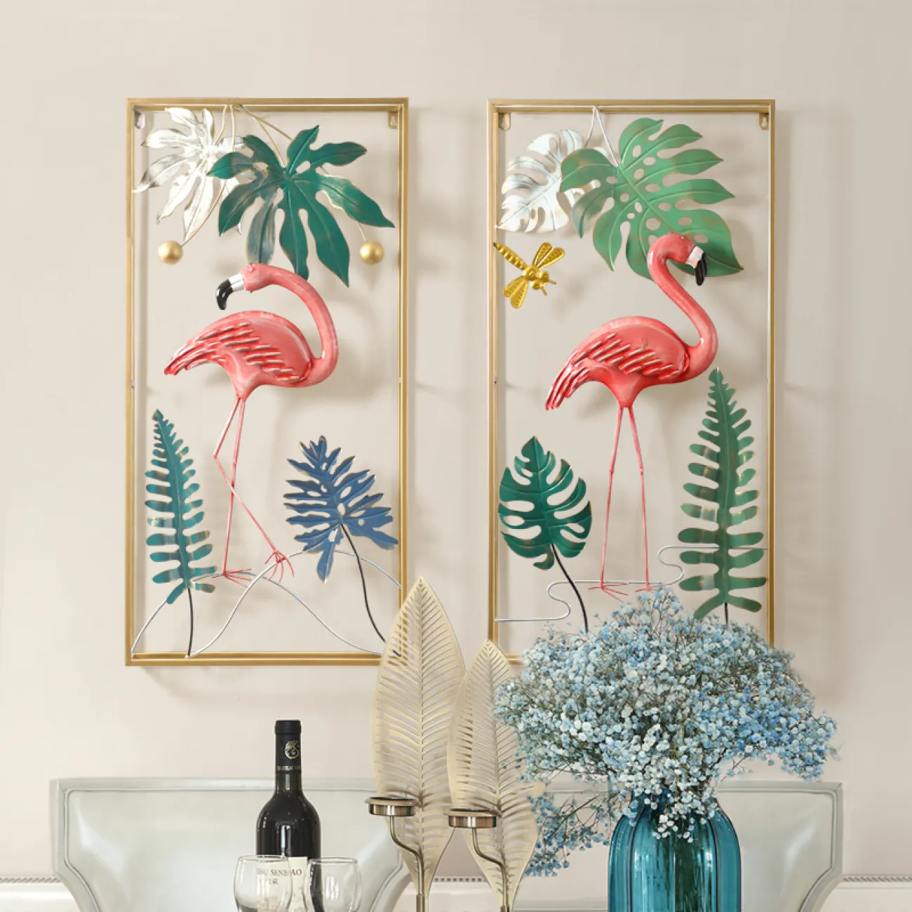 Настенный декор фламинго в рамке LaLume-KKK00131