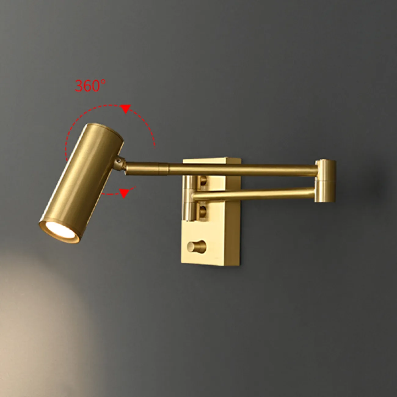 Серия настенных светодиодных светильников с поворотным цилиндрическим спотом на шарнирном кронштейне BOTVID Black 4000К