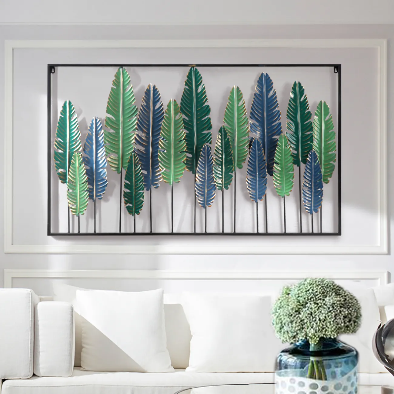 Настенный декор листья в рамке LaLume-KKK00137