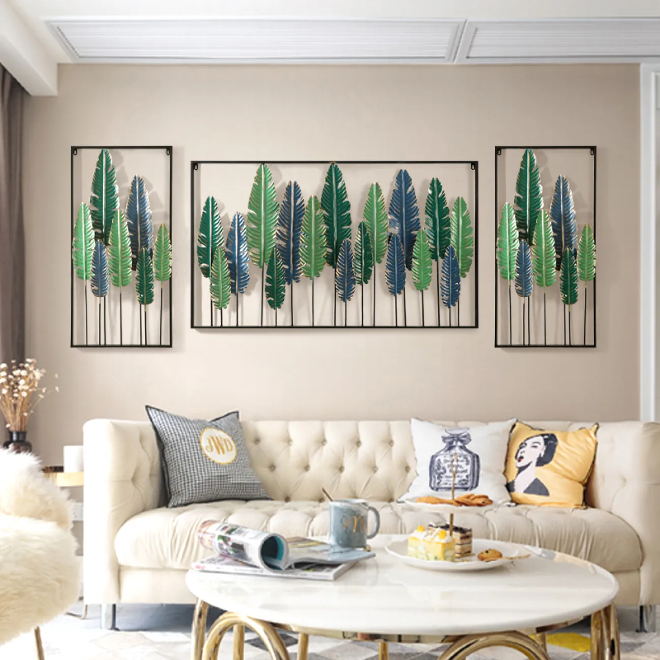 Настенный декор листья в рамке LaLume-KKK00137