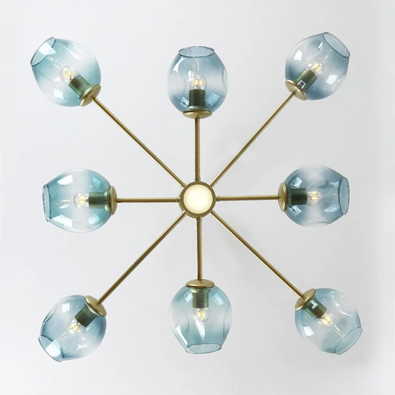 Люстра на штанге MARINE D104 12 lamps Gold/Blue от ImperiumLoft