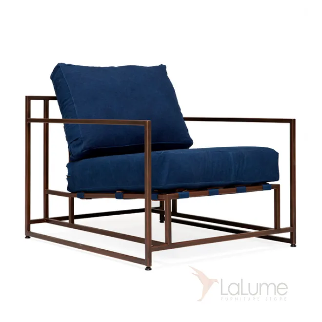 Кресло Kenn X Miller armchair Indigo and copper denim designed by Stephen Kenn and Simon Miller от LaLume