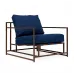 Кресло Kenn X Miller armchair Indigo and copper denim designed by Stephen Kenn and Simon Miller