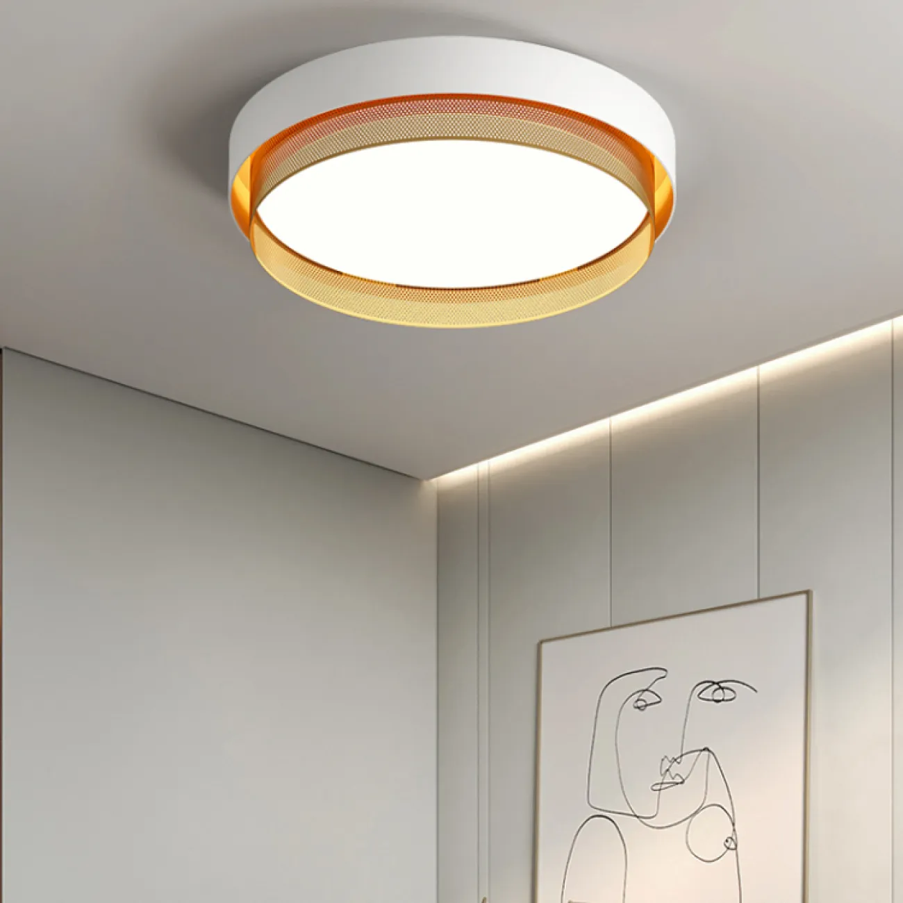 Потолочный светильник MALIA D55 White Brass Трехцветный свет от ImperiumLoft