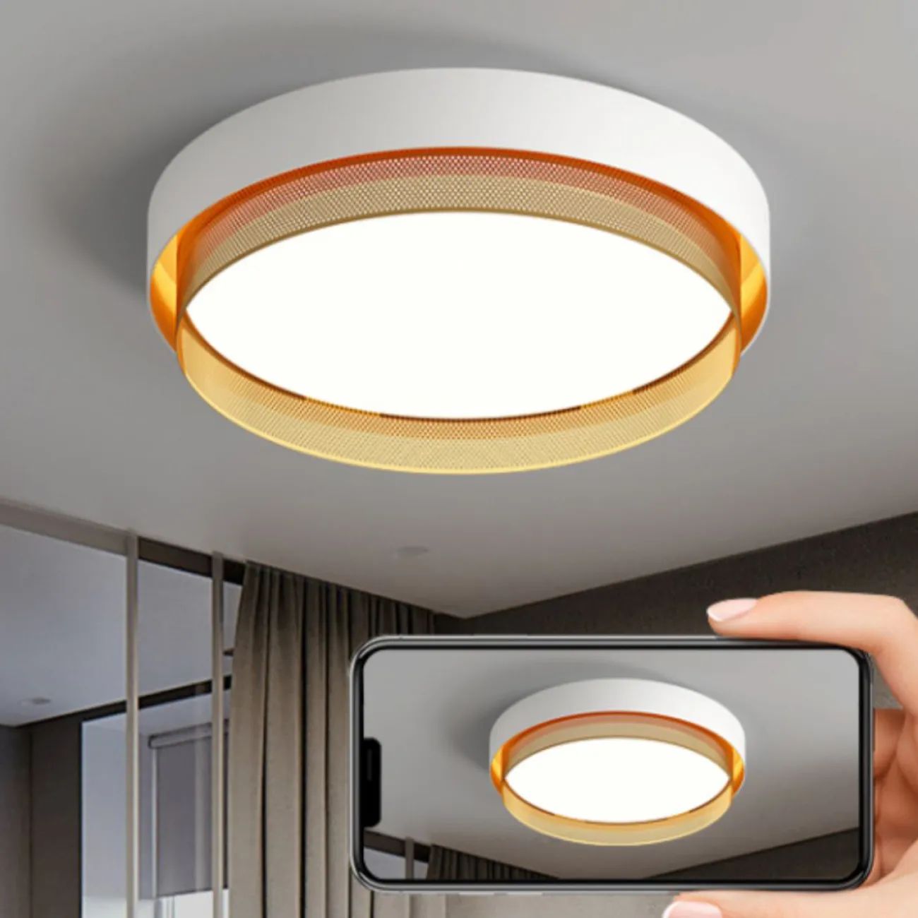 Потолочный светильник MALIA D55 White Brass Трехцветный свет от ImperiumLoft