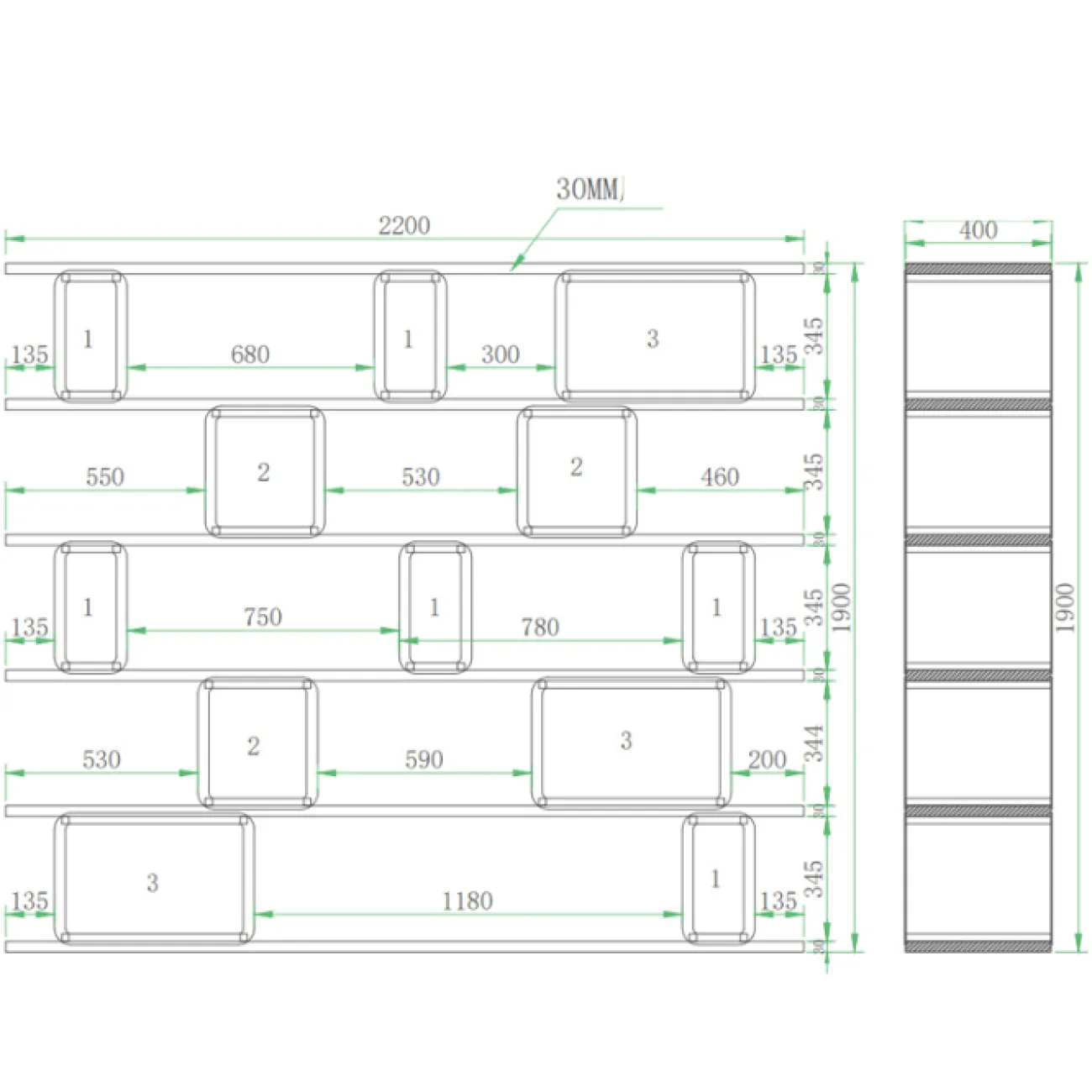 Дизайнерский стеллаж LaLume-HH00105 Дизайнерский стеллаж LaLume-HH00105