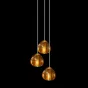 Готовая комбинация подвесных светильников с каплевидными плафонами из прозрачного и янтарного стекла METEORA B COMBO D25 Amber