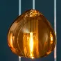 Готовая комбинация подвесных светильников с каплевидными плафонами из прозрачного и янтарного стекла METEORA B COMBO D60 Amber