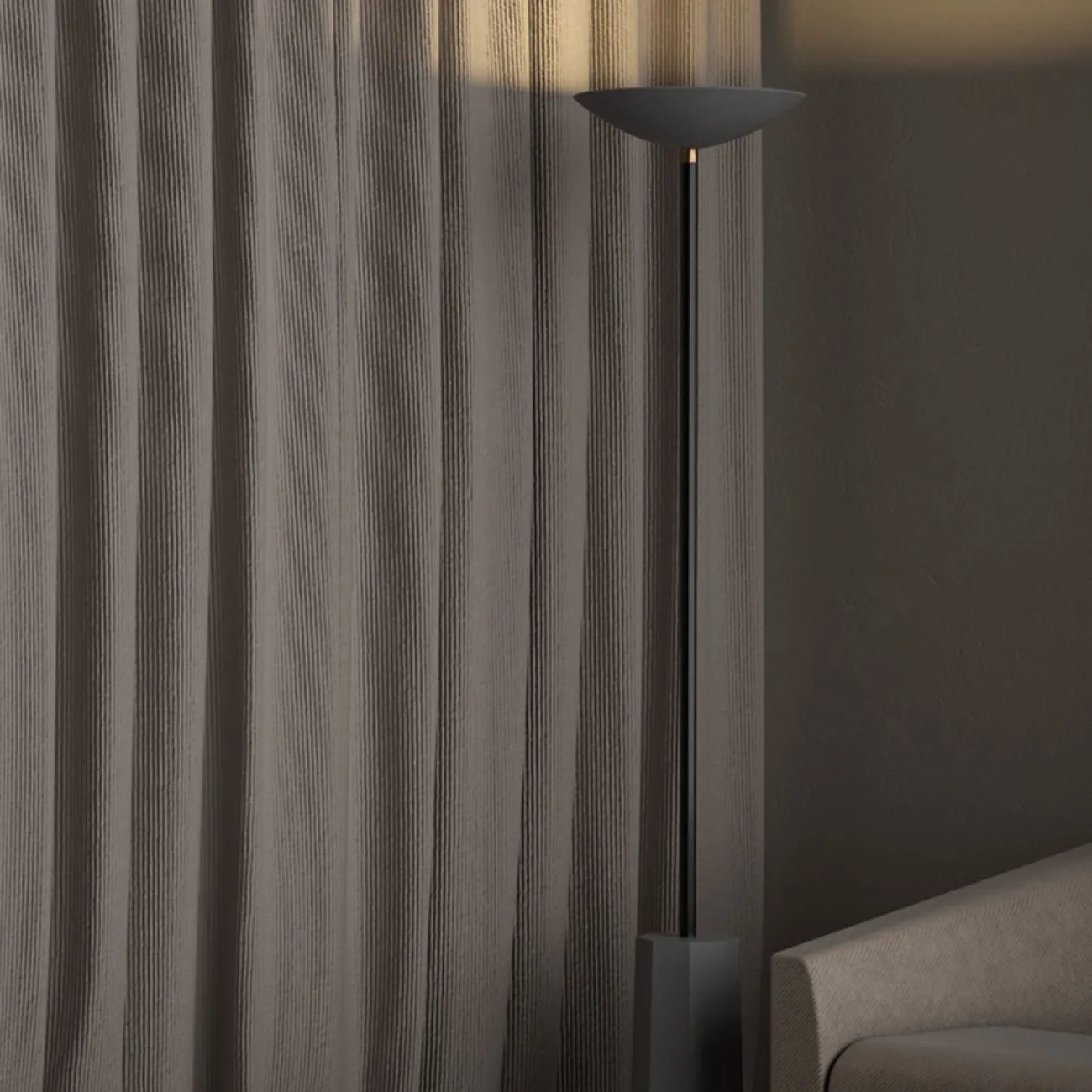 Серия напольных ламп с каменным абажуром в форме чаши на призматическом основании URPO FL